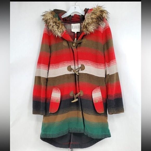 BB Dakota faux fur hooded toggle coat - Picture 2 of 6